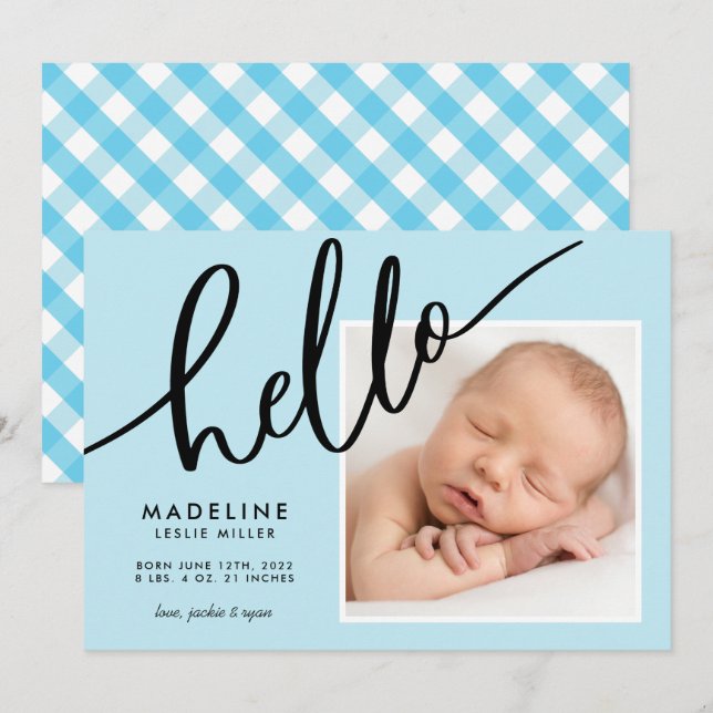 BABY ANNOUNCEMENT Add Your Photo (Front/Back)