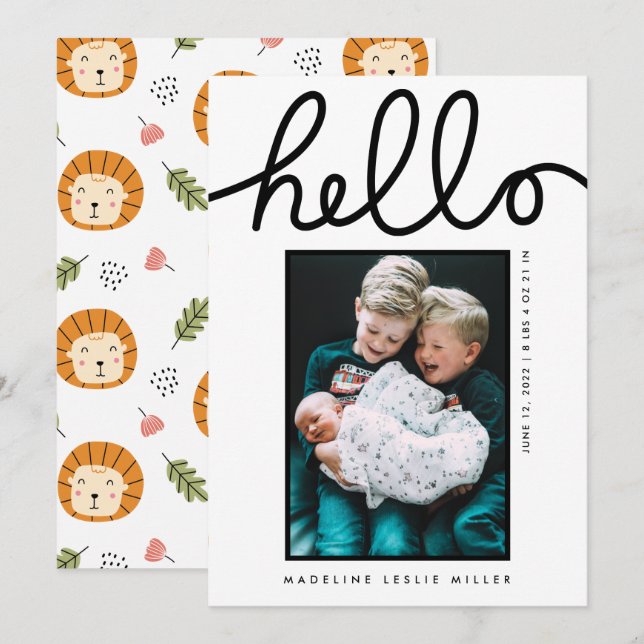 BABY ANNOUNCEMENT Add Your Photo (Front/Back)