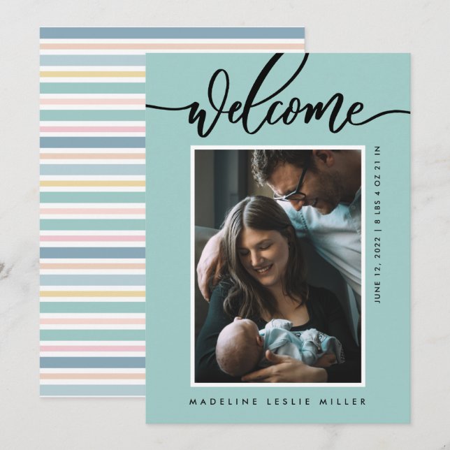 BABY ANNOUNCEMENT Add Your Photo (Front/Back)