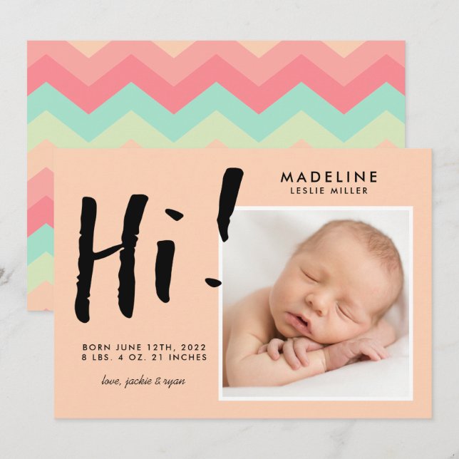 BABY ANNOUNCEMENT Add Your Photo (Front/Back)