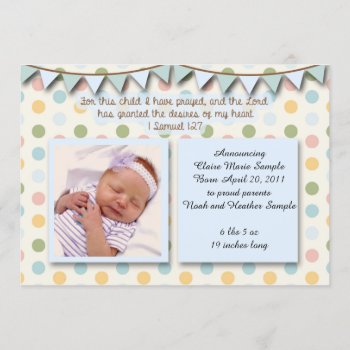 Baby Announcement  Christian Scripture For Boy Invitation by hkimbrell at Zazzle