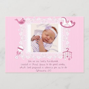 Baby Announcement  Christian Scripture For Girl Announcement by hkimbrell at Zazzle