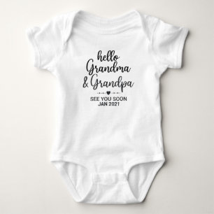 Baby Announcement for Grandparent, Hello Grandma Bodysuit