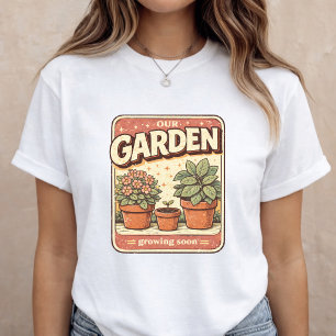 Baby Announcement Garden Pregnancy Reveal Tri-Blend Shirt