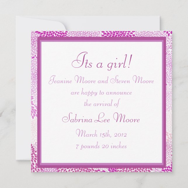 Baby Announcement (Girl) (Front)