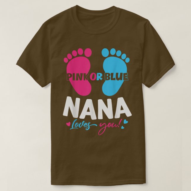 Baby Announcement Grandparents Gender Reveal Pink  T-Shirt (Design Front)