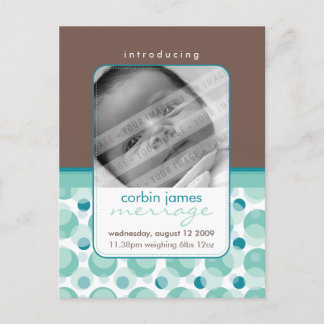 BABY ANNOUNCEMENT :: hello baby 1 Postcard