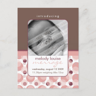 BABY ANNOUNCEMENT :: hello baby 3 Postcard