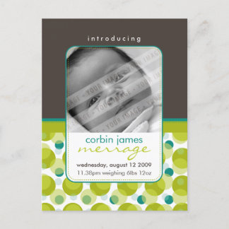 BABY ANNOUNCEMENT :: hello baby 7 Postcard