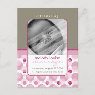 BABY ANNOUNCEMENT :: hello baby 9 Postcard