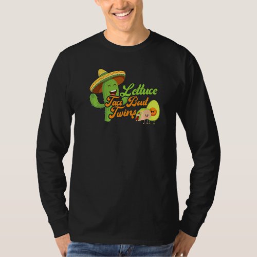 Baby Announcement Lettuce Taco Bout A Twins 2 T_Shirt