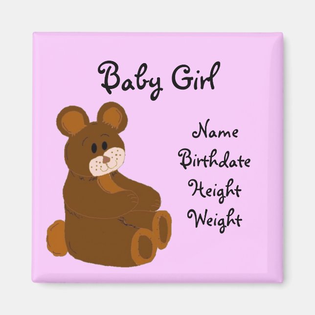 Baby Announcement Magnet (Front)