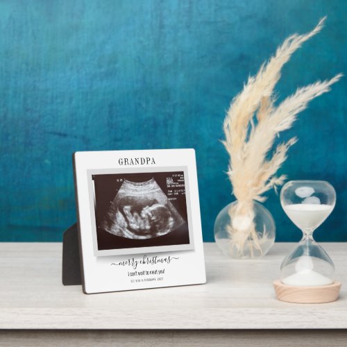 Baby Announcement Merry Christmas Ultrasound Photo Plaque