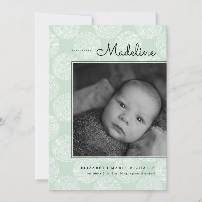 BABY ANNOUNCEMENT Minimalist Design (Front)