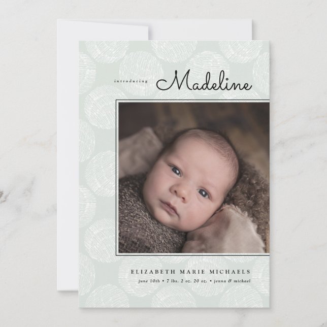 BABY ANNOUNCEMENT Minimalist Design (Front)