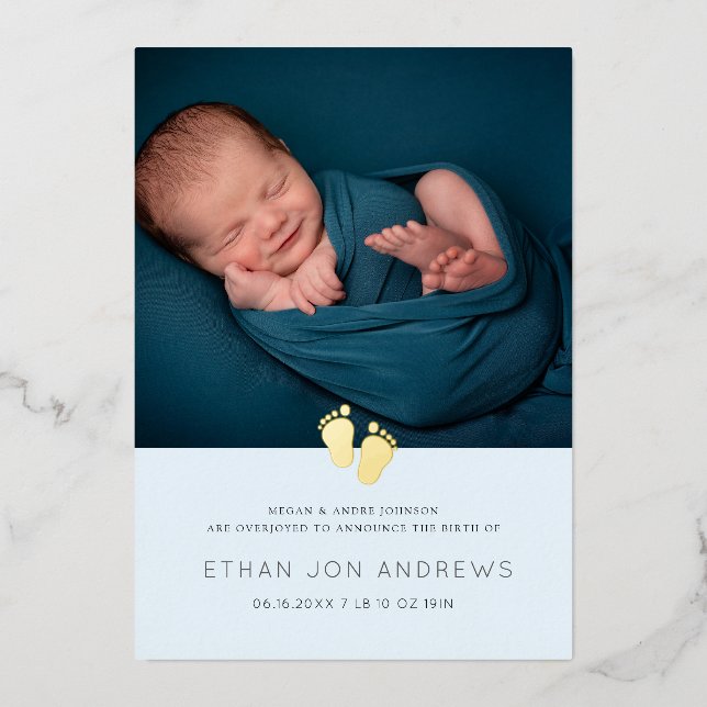 Baby Announcement Modern baby foot (Front)