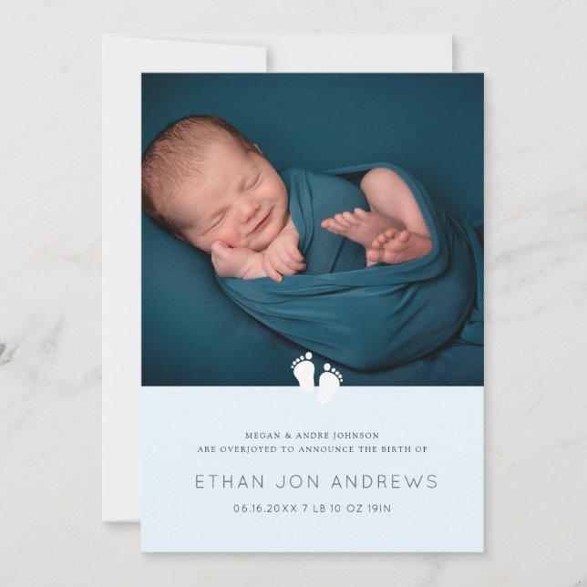 Baby Announcement Modern baby foot (Front)