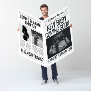 Baby Announcement Newspaper Pregnancy Photo Prop Card