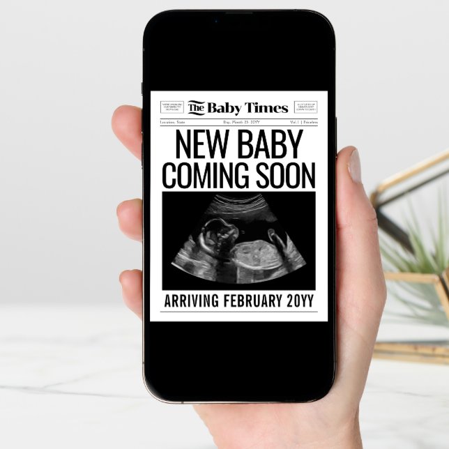 Baby Announcement Newspaper Pregnancy Reveal  (Front Digital)