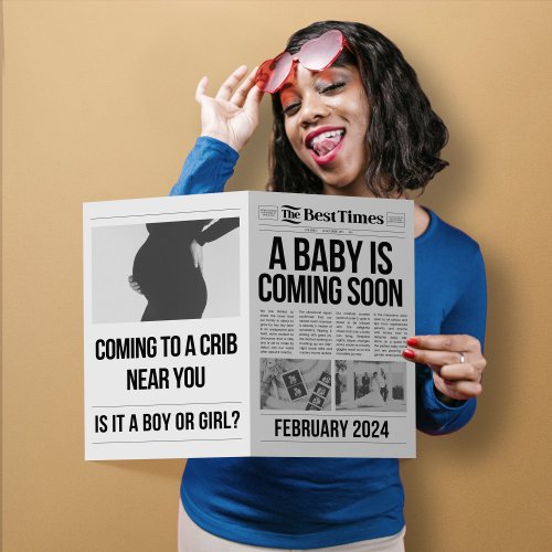 Baby Announcement Newspaper Pregnancy Reveal 