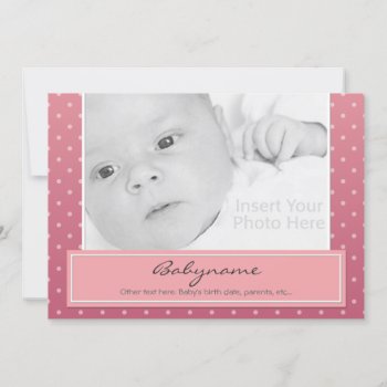Baby Announcement Or Birthday Card by MarshBaby at Zazzle