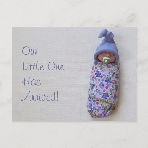 Baby Announcement Polymer Clay Baby Announcement Postcard
