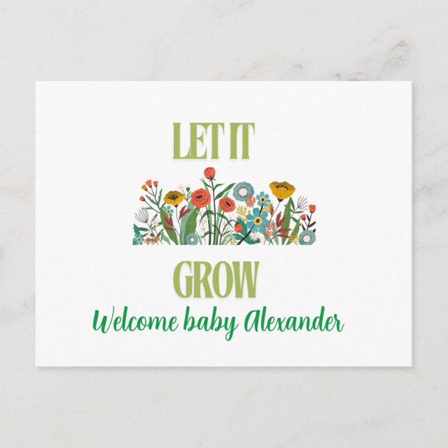 Baby announcement postcard (Front)