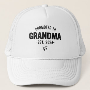 Baby Announcement, Promoted to Grandma est. 2024 Trucker Hat