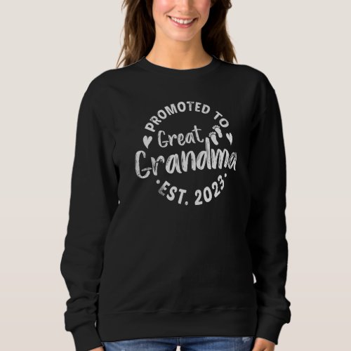 Baby Announcement Promoted To Great Grandma 2023 Sweatshirt