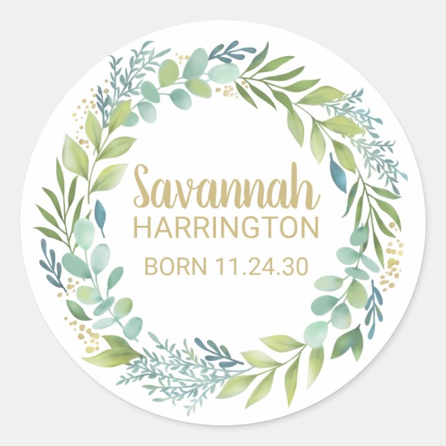 Baby Announcement Sticker (Front)