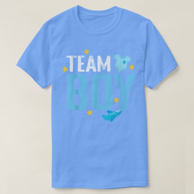 Baby Announcement Team Boy Future Mom Dad Gender R T-Shirt (Design Front)