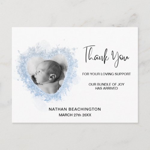  Baby Announcement _ Thank you Heart Postcard