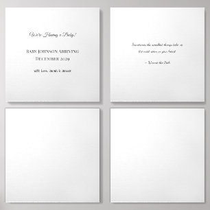 Baby Announcement Tile   Elegant Pregnancy Reveal