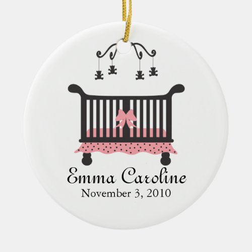 Baby Announcement with Birth Date Ceramic Ornament