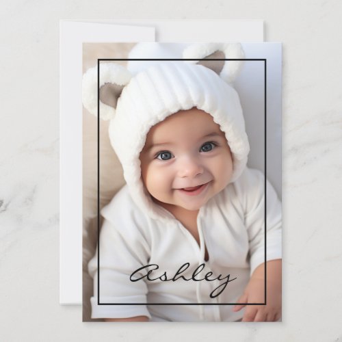 Baby Announcement with black border