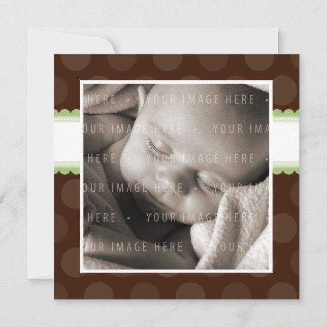 BABY ANNOUNCEMENTS :: chocolate drop 1SQ (Front)
