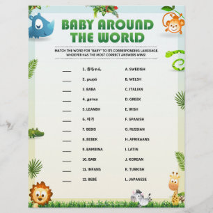 Baby Around The World [Animal Theme] Letterhead