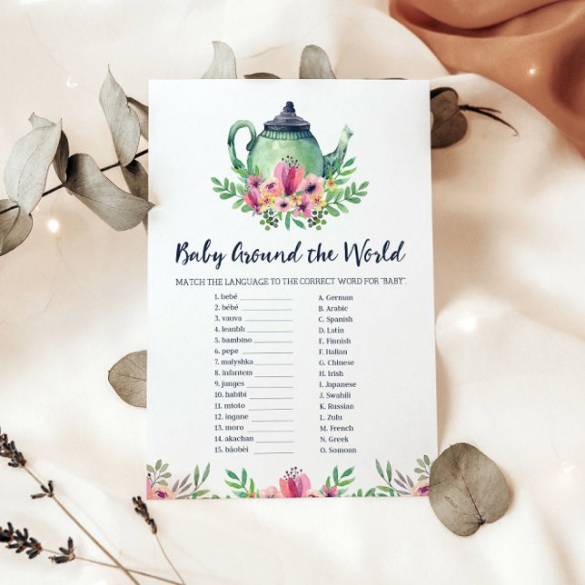 Baby Around the World Baby Shower Game Card (Creator Uploaded)