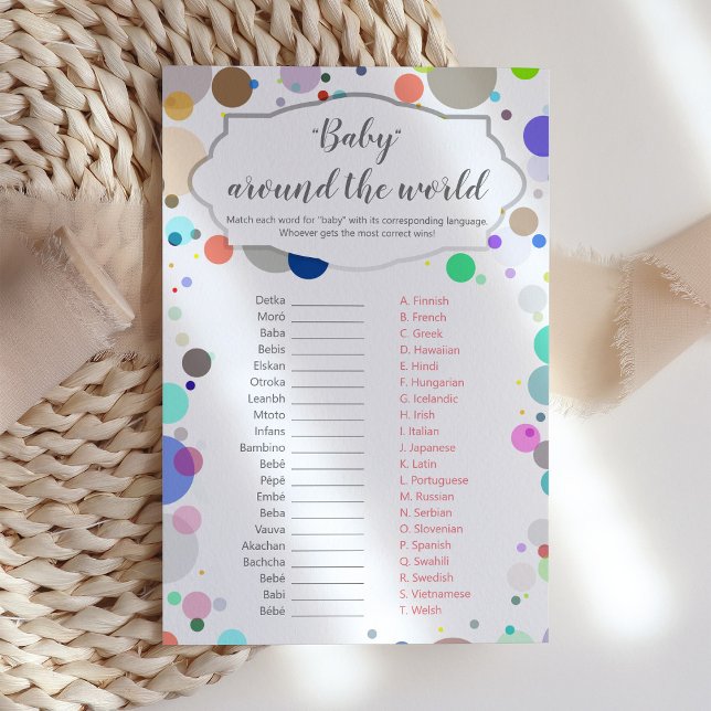 "Baby around the world" Colorful Baby Shower Game (Creator Uploaded)