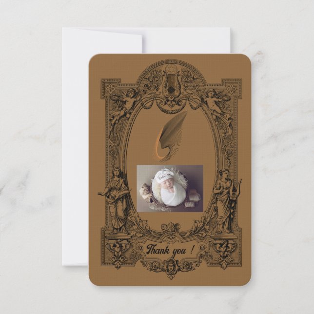 Baby Arrival Celebration Flat Thank You Card ... (Front)