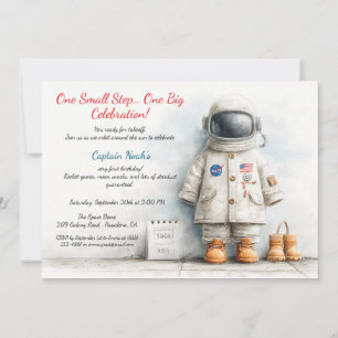 Baby Astronaut 1st Birthday Party Invitation