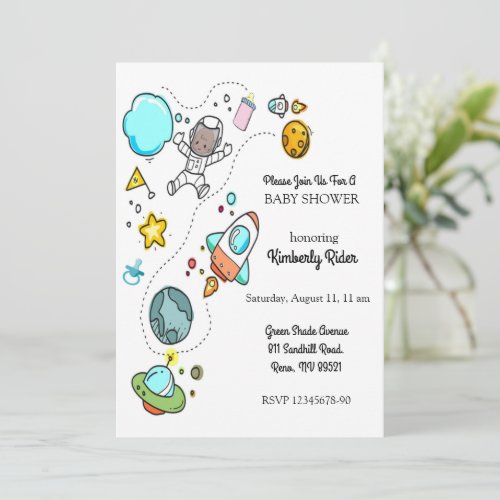 Baby Astronaut Baby Shower Invitation