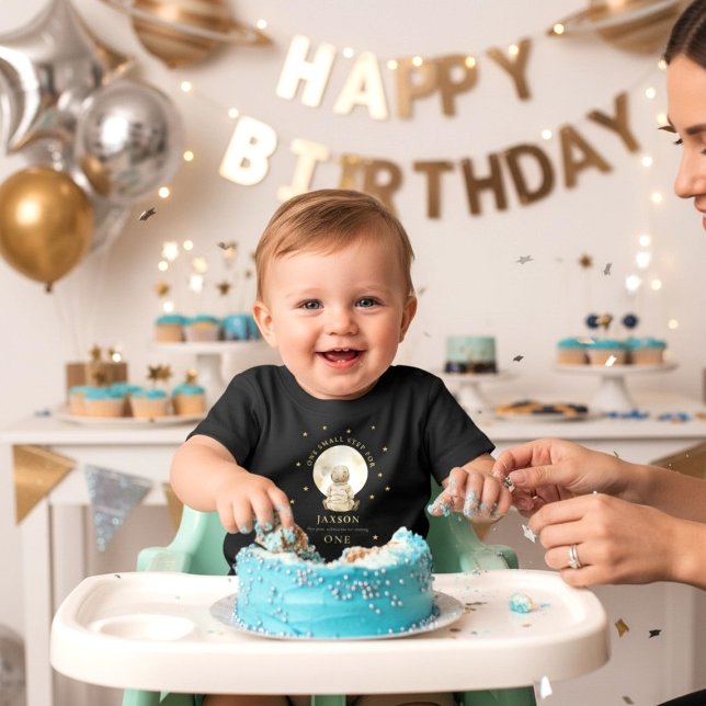 Baby Astronaut First Birthday Moon Stars Graphic  T-Shirt (Creator Uploaded)