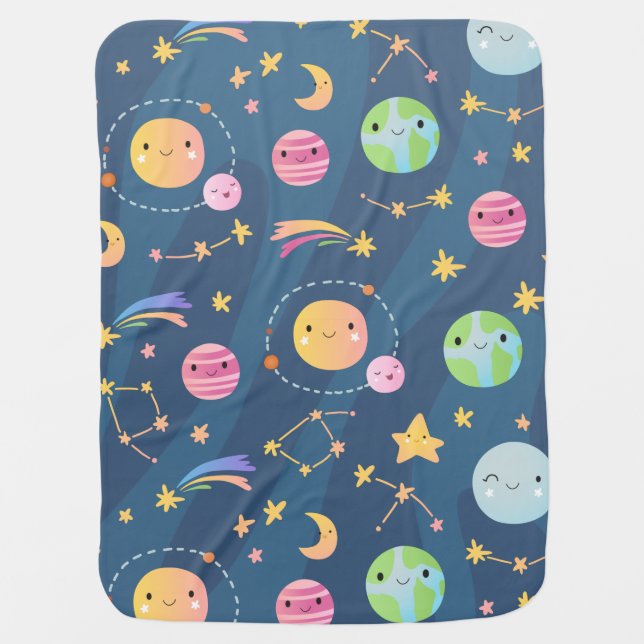 Baby Astronaut Outer Space Baby Blanket (Front)