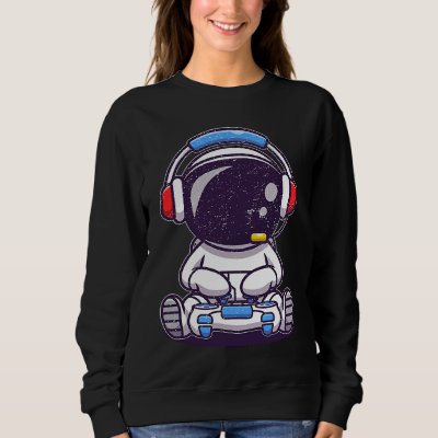Baby Astronaut Playing Video Games Sweatshirt