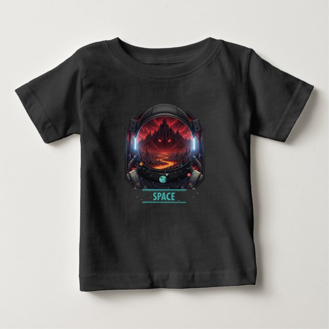 Baby Astronaut Space Mystery Red Planet Graphic T-Shirt (Front)