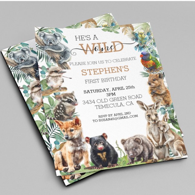 Baby Australian Animal Wild One Birthday Kangaroo  (Creator Uploaded)