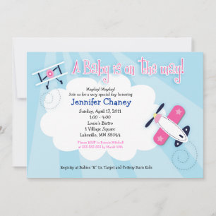 BABY AVIATOR Airplane 5x7 Baby Shower Invitation