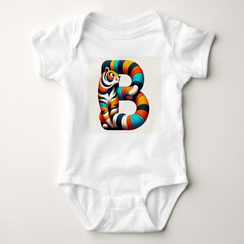 baby B letter tiger design Baby Bodysuit