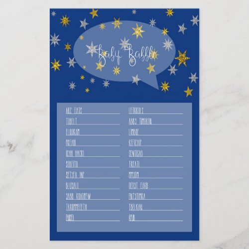 Baby Babble Little Star Baby Shower game